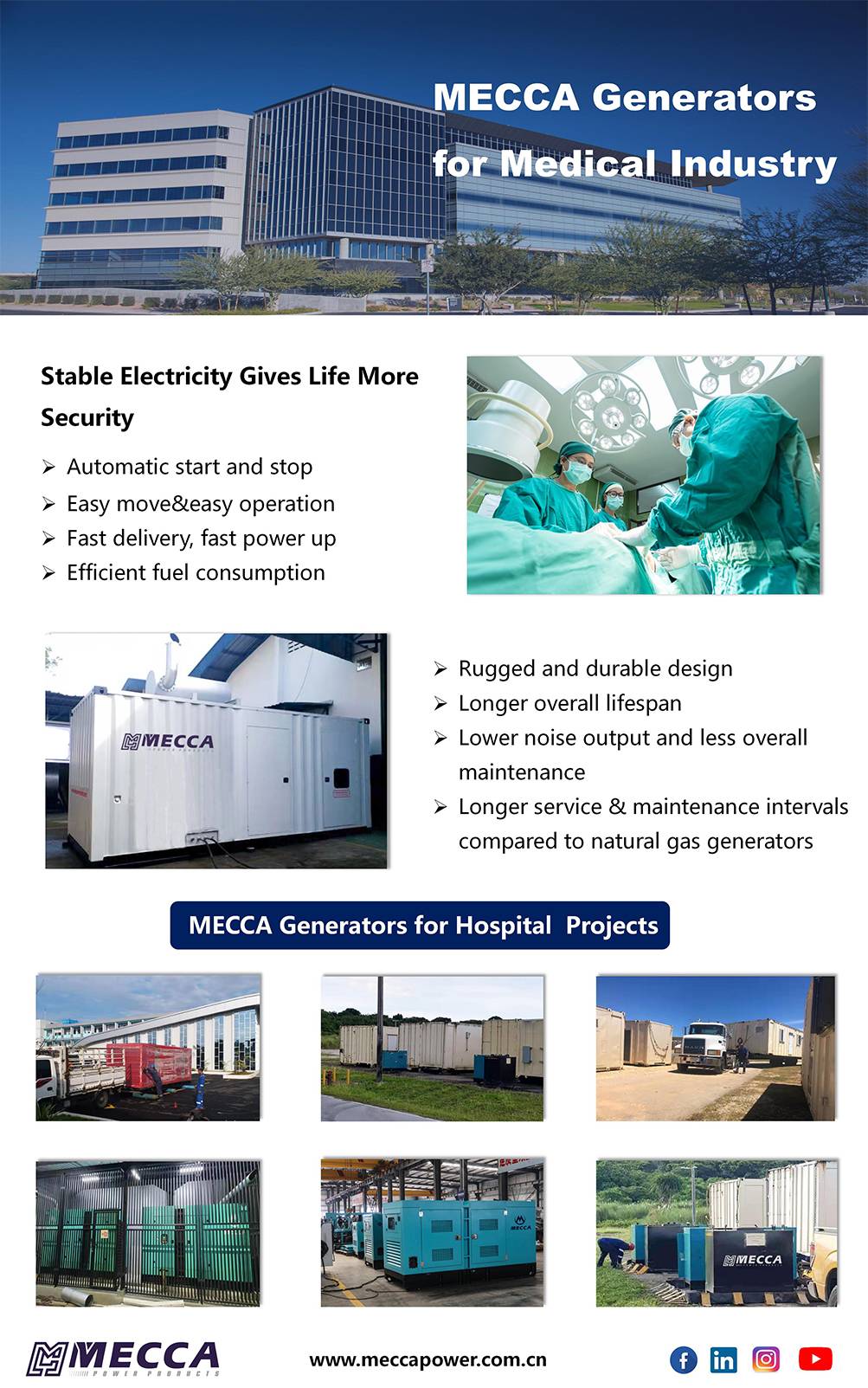 Gerador diesel para o hospital