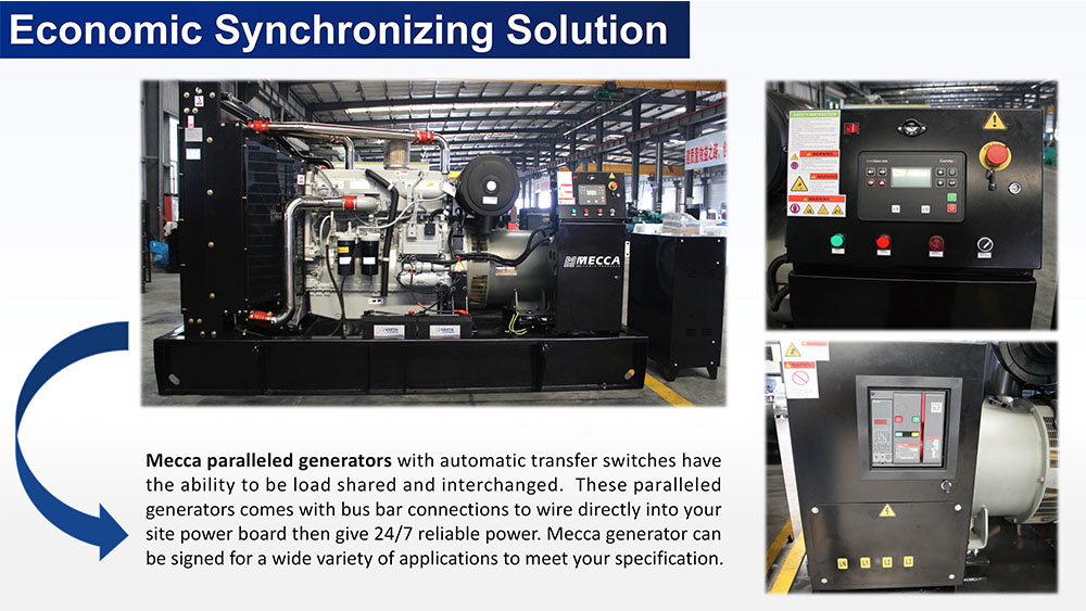 Conjunto de geradores de perkins paralelos de 600kva